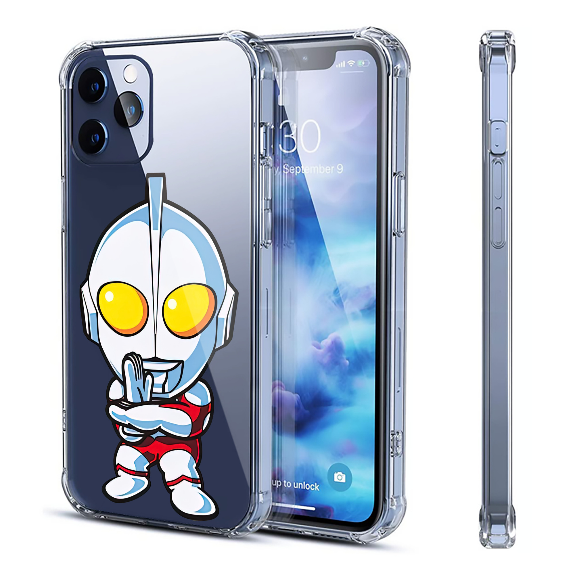 （画像用） ウルトラマン Ultraman 【iPhone 12シリーズ対応】透明スマホケース（クリアソフトケース）